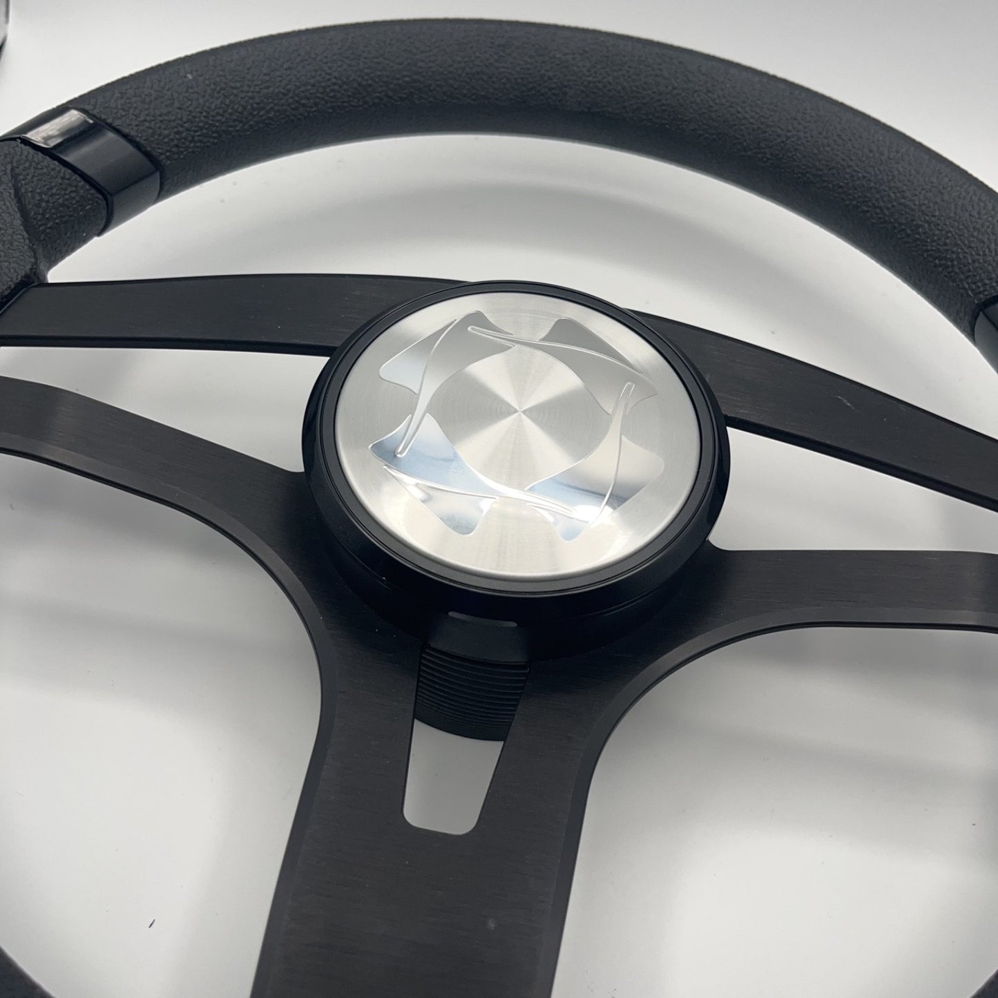 Badia Boat Steering Wheel Brushed Black Aluminum Spokes | Stingray