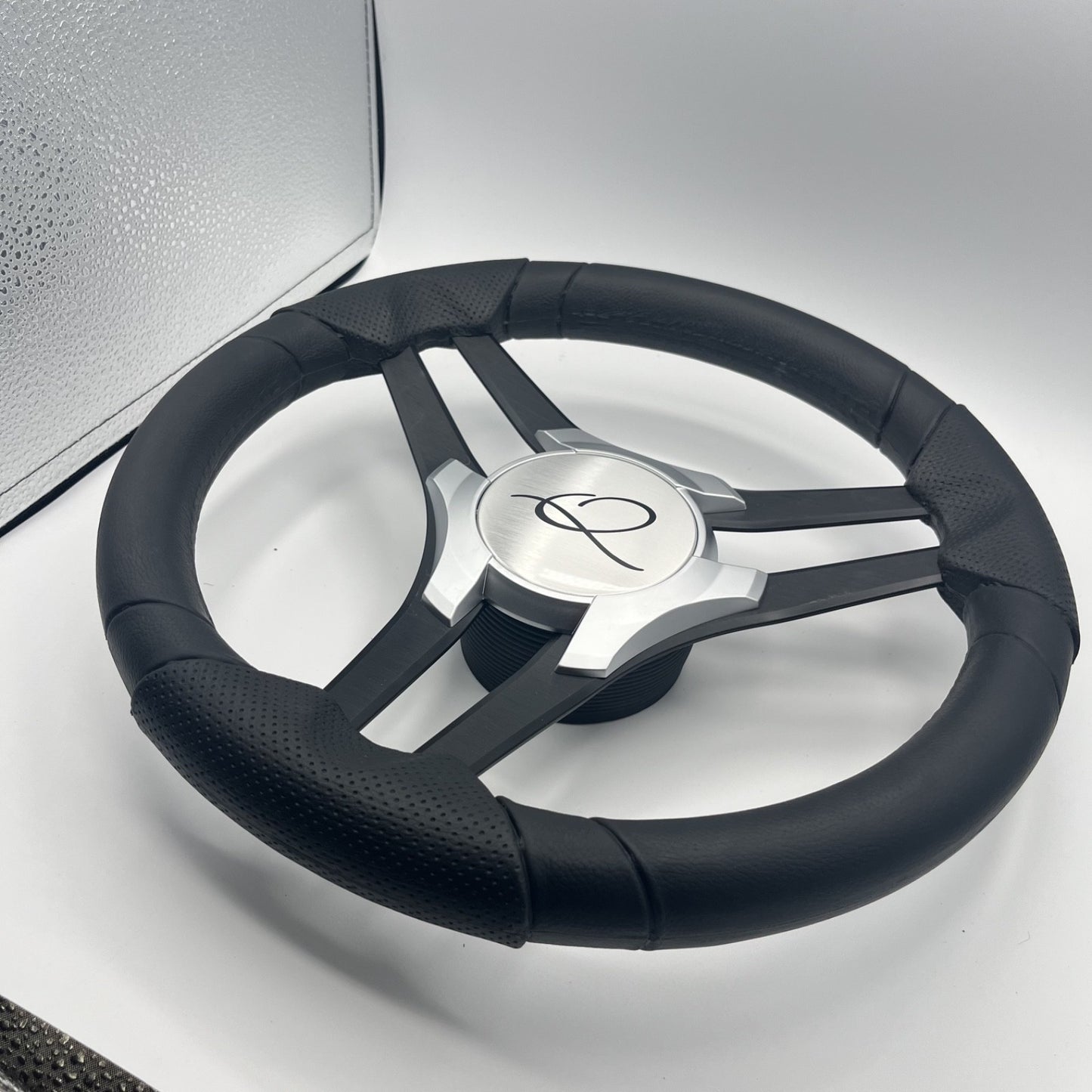 Molinara Marine Steering Wheel Black Brushed Alum Spokes | Apex
