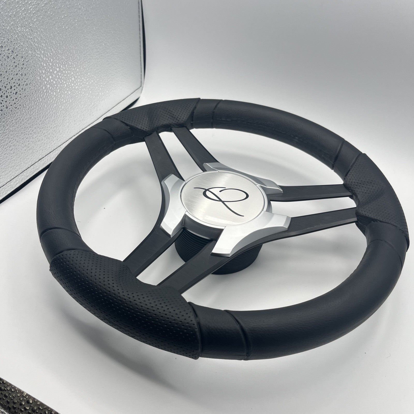 Molinara Marine Steering Wheel Black Brushed Alum Spokes | Apex