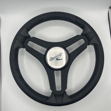 Gussi Italia Marine Steering Wheel Black Brush Metal Spokes | Sea Ray