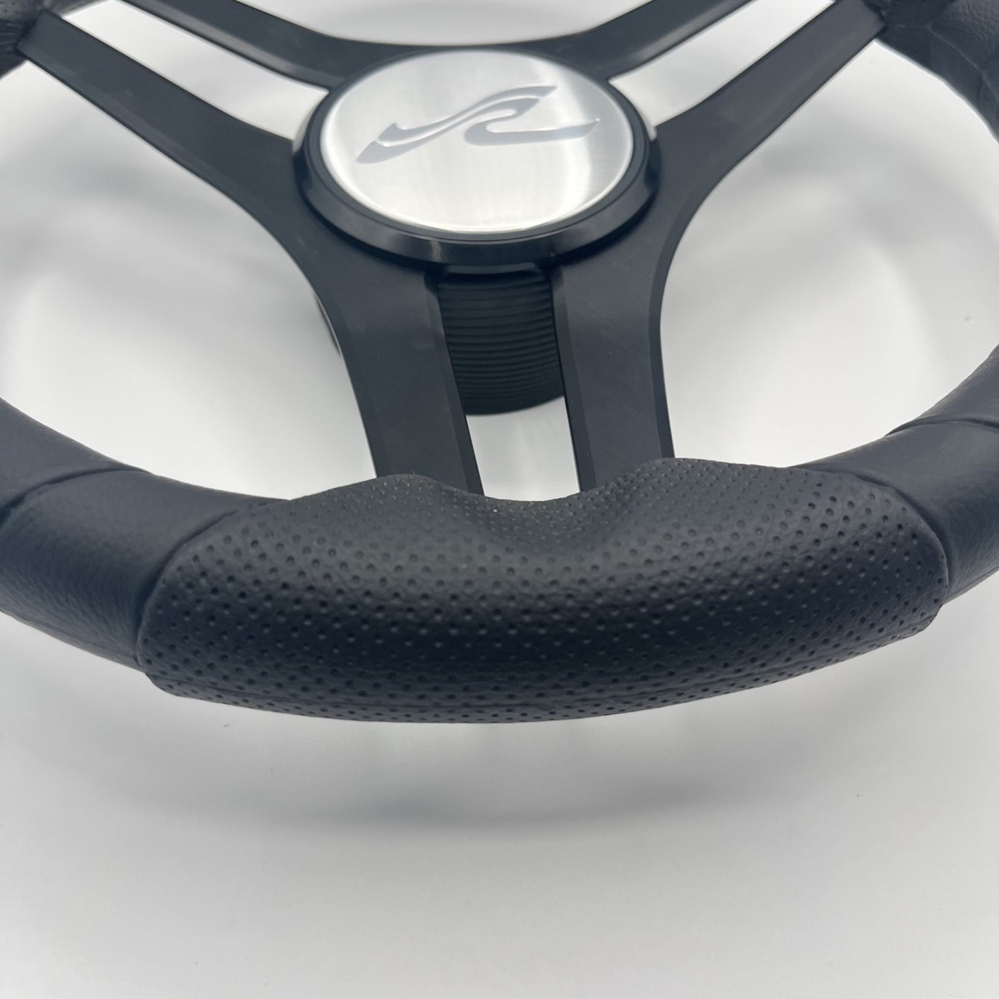 Molinara Marine Steering Wheel Black Brushed Alum Spokes | SeaRay Boats