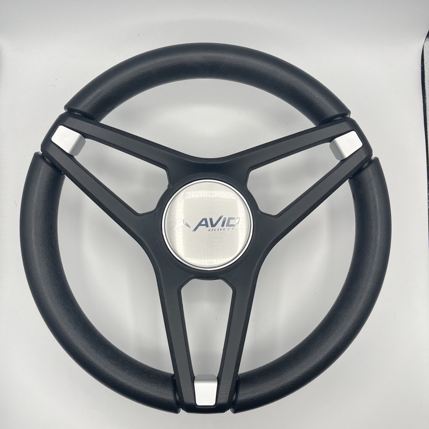 Molino Black w/Soft Touch Urethane Rim Boat Steering Wheel | Avid Boats