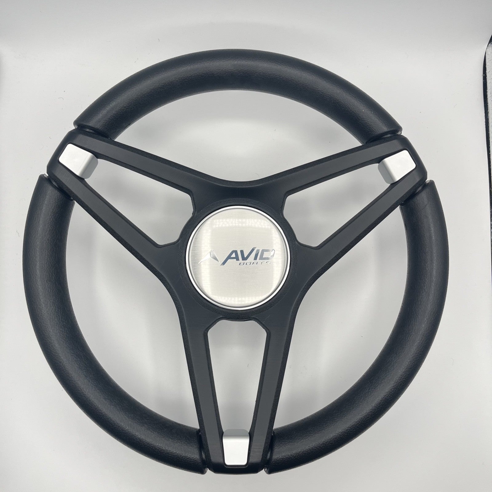 Molino Black w/Soft Touch Urethane Rim Boat Steering Wheel | Avid Boats