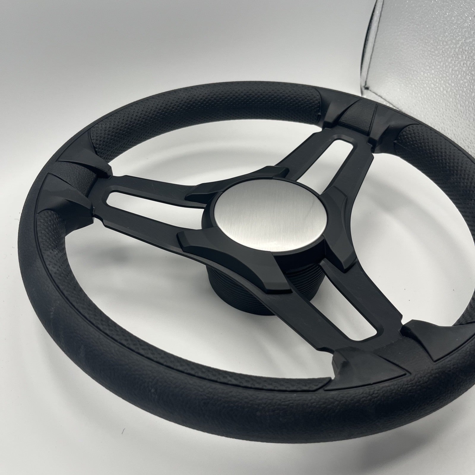 Gussi Italia Marine Steering Wheel Black Brush Metal Spokes | Plain