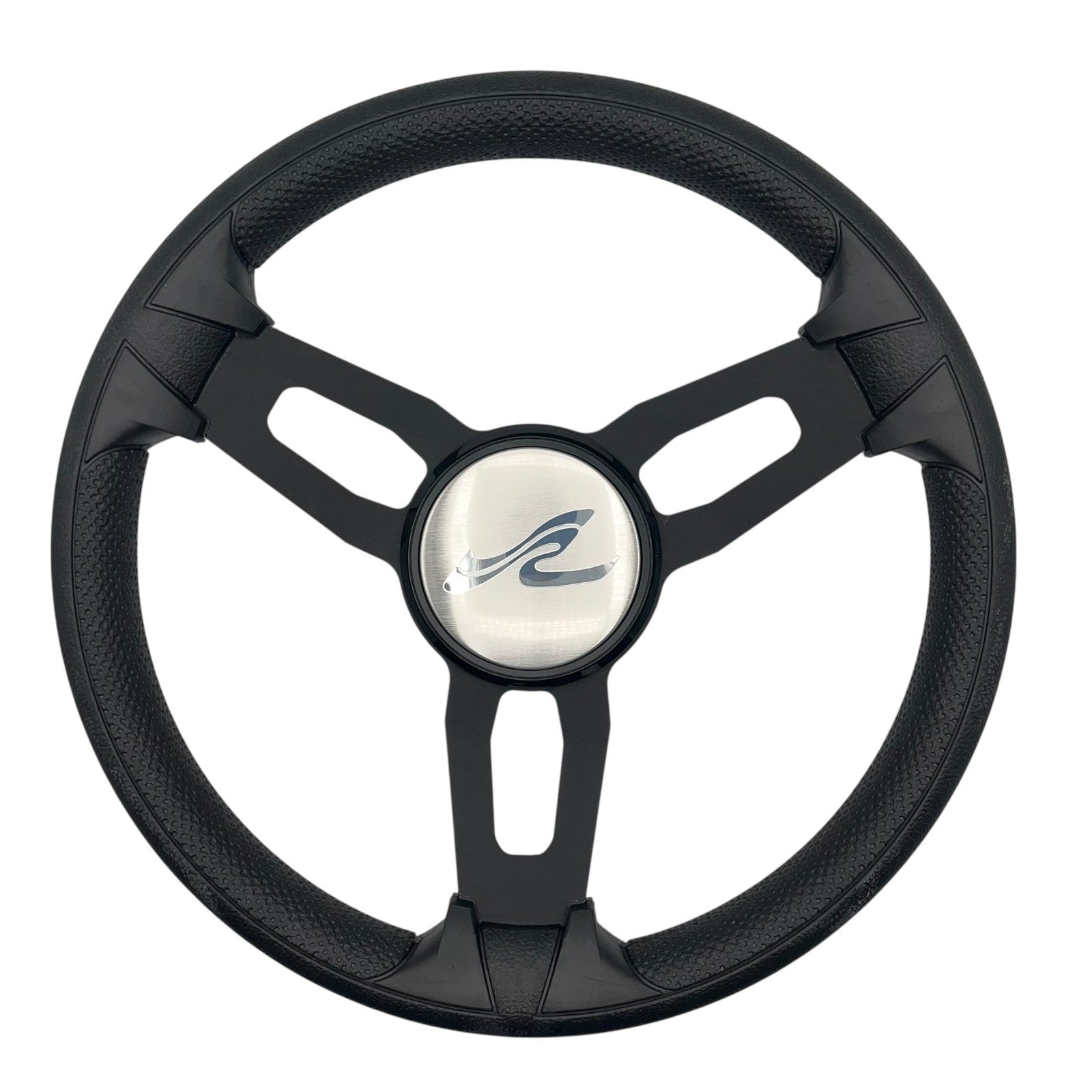 Model 15 Marine Steering Wheel Black Brushed Aluminum Spokes | SeaRay