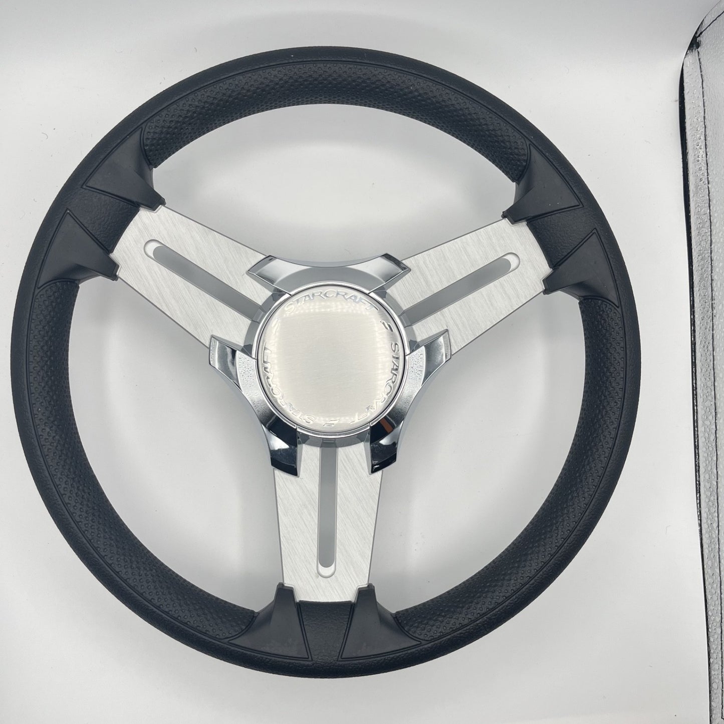 Model 15 Marine Steering Wheel Brush Alum Spokes | Starcraft Chrome
