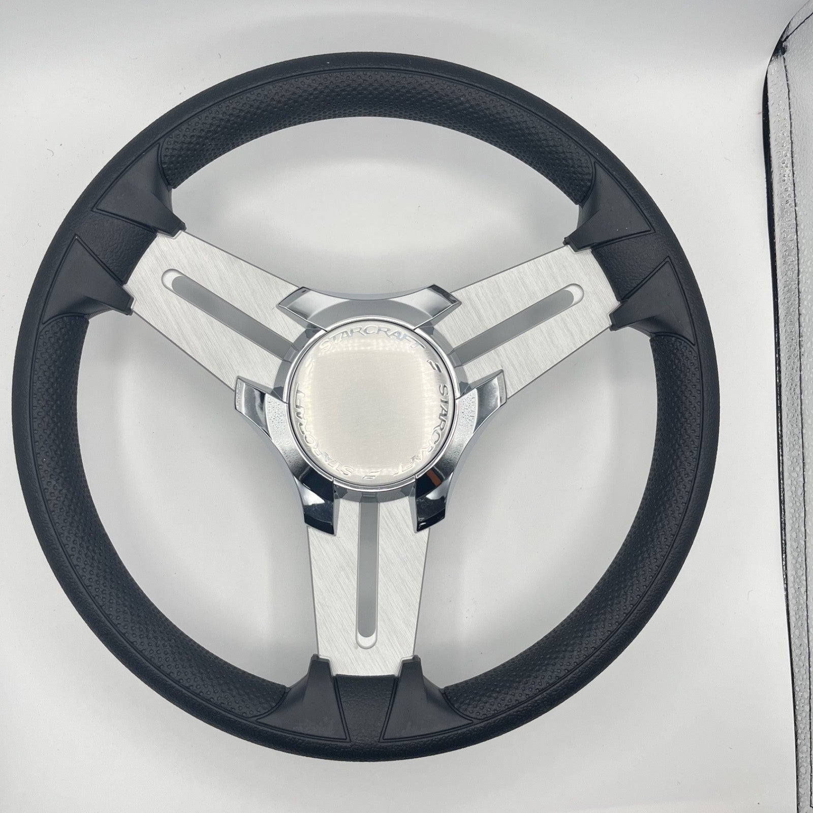 Model 15 Marine Steering Wheel Brush Alum Spokes | Starcraft Chrome
