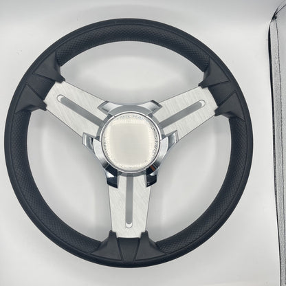 Model 15 Marine Steering Wheel Brush Alum Spokes | Starcraft Chrome