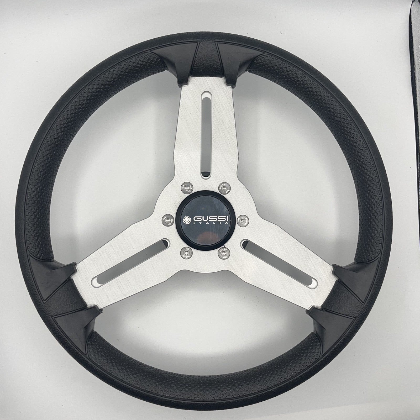 Model 15A Marine Steering Wheel Brushed Alum Spokes | Gussi Italia Cap