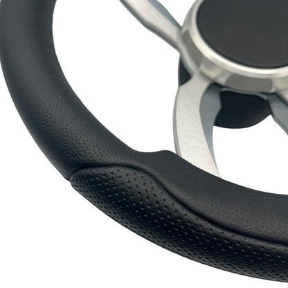Garda Boat Steering Wheel Brushed Dual Spoke Alum | Plain Center Cap