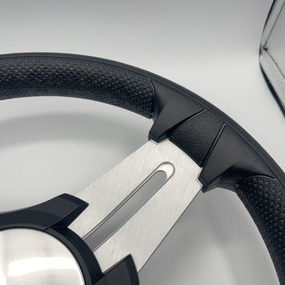Model 15 Marine Steering Wheel Brushed Aluminum Spokes | Crest Logo