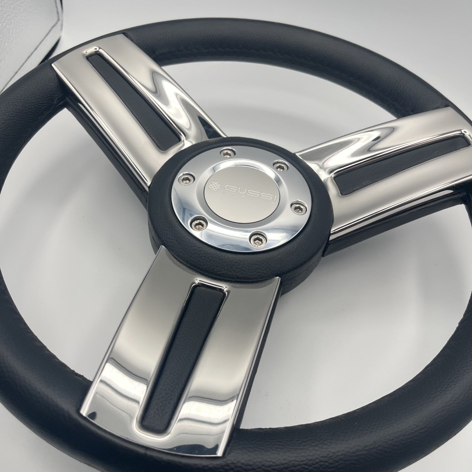 Gussi Italia Marine Steering Wheel Stainless Steel Spoke Soft Touch Rim | Gussi