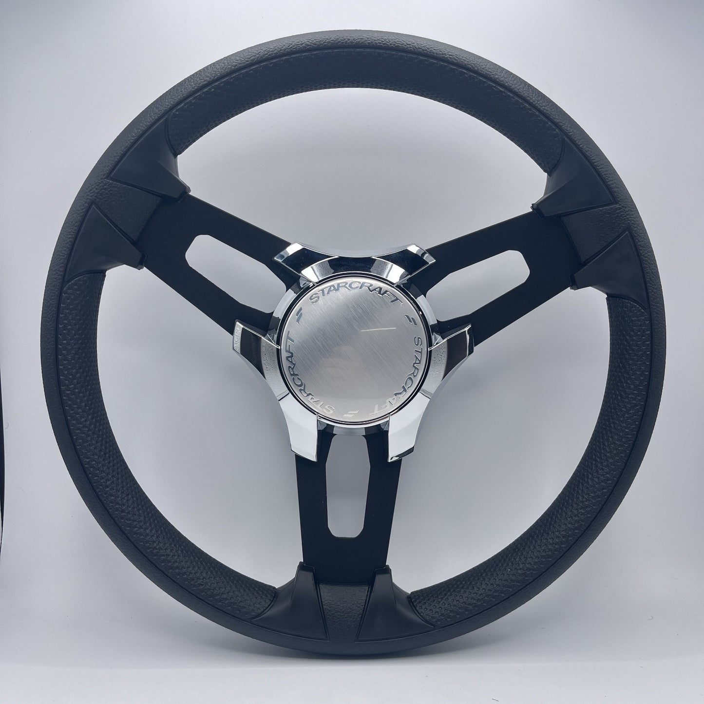 Gussi Italia Boat Model 15 Steering Wheel Black Brushed Alum Spokes | Starcraft