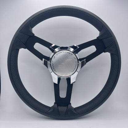 Gussi Italia Boat Model 15 Steering Wheel Black Brushed Alum Spokes | Starcraft