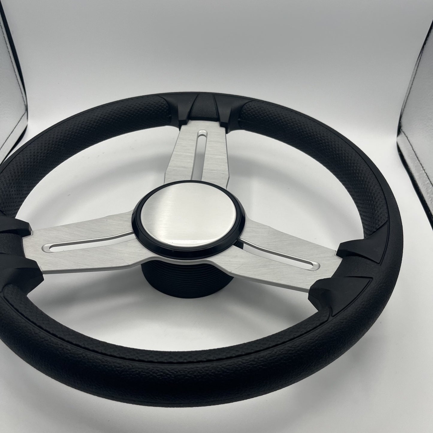 Model 15 Marine Steering Wheel Brush Alum Spokes | Silver Dome
