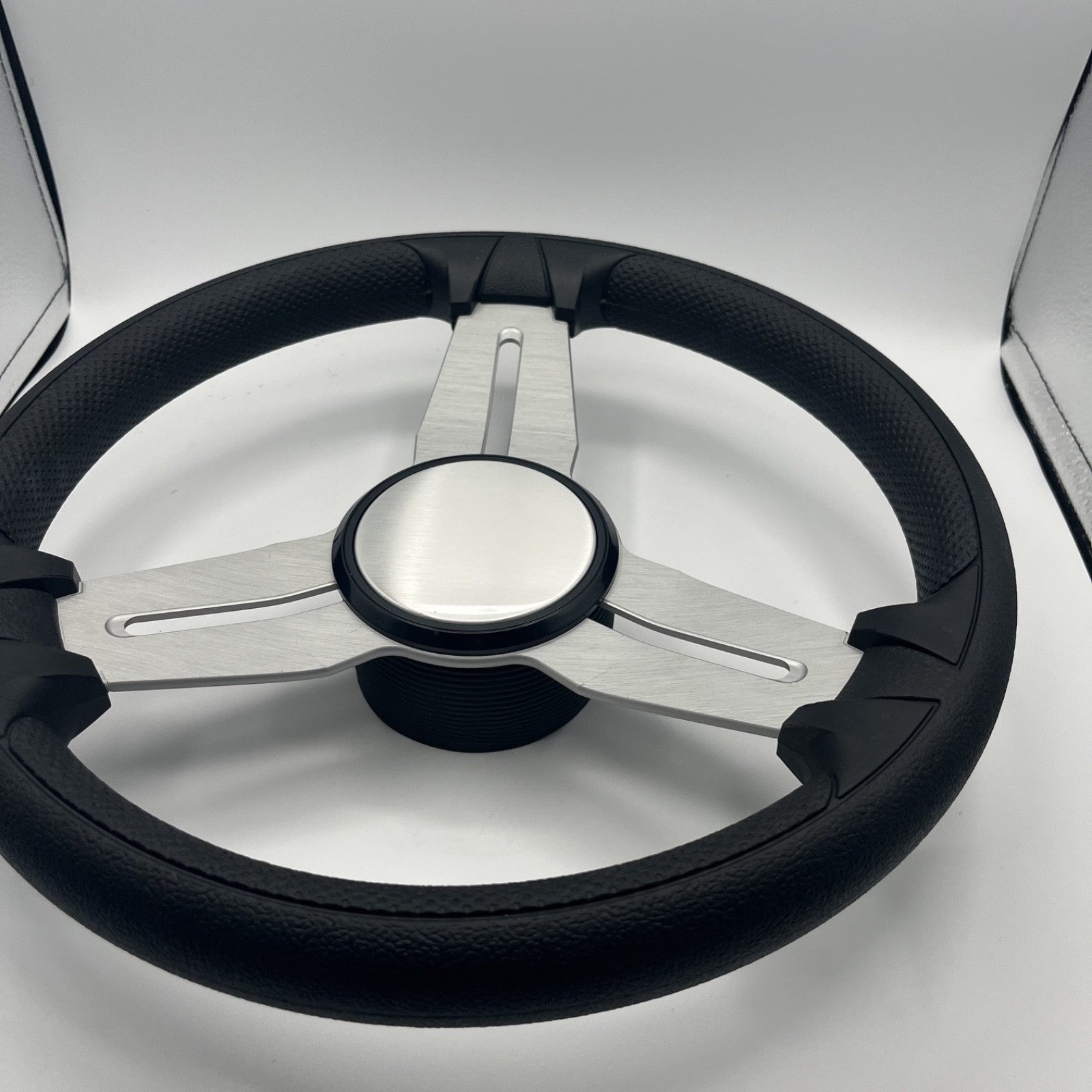 Model 15 Marine Steering Wheel Brush Alum Spokes | Silver Dome