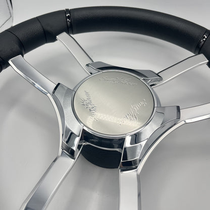 Malera Boat Steering Wheel Chrome Spokes | SunChaser