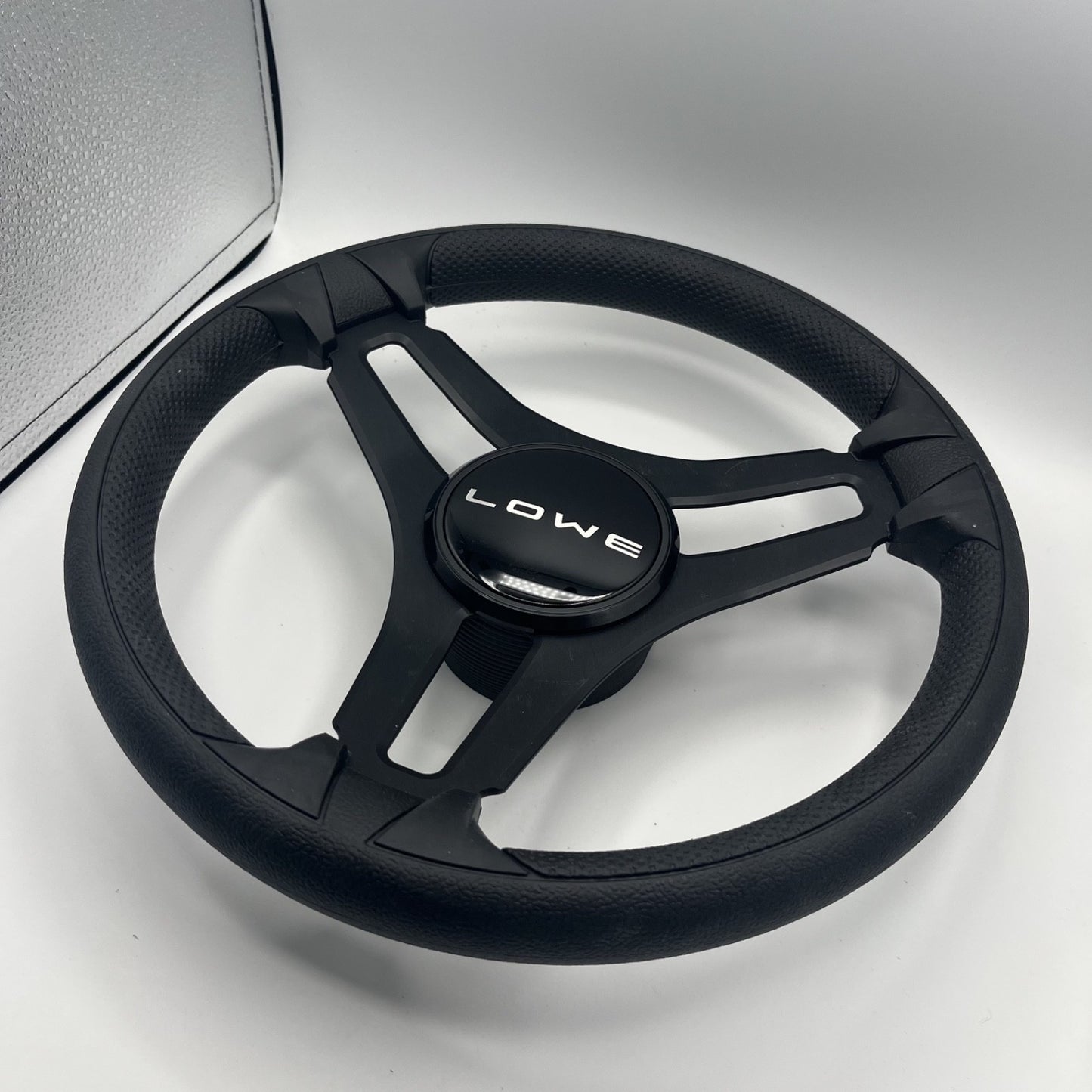 Gussi Italia Marine Steering Wheel Black Brush Metal Spokes | Lowe