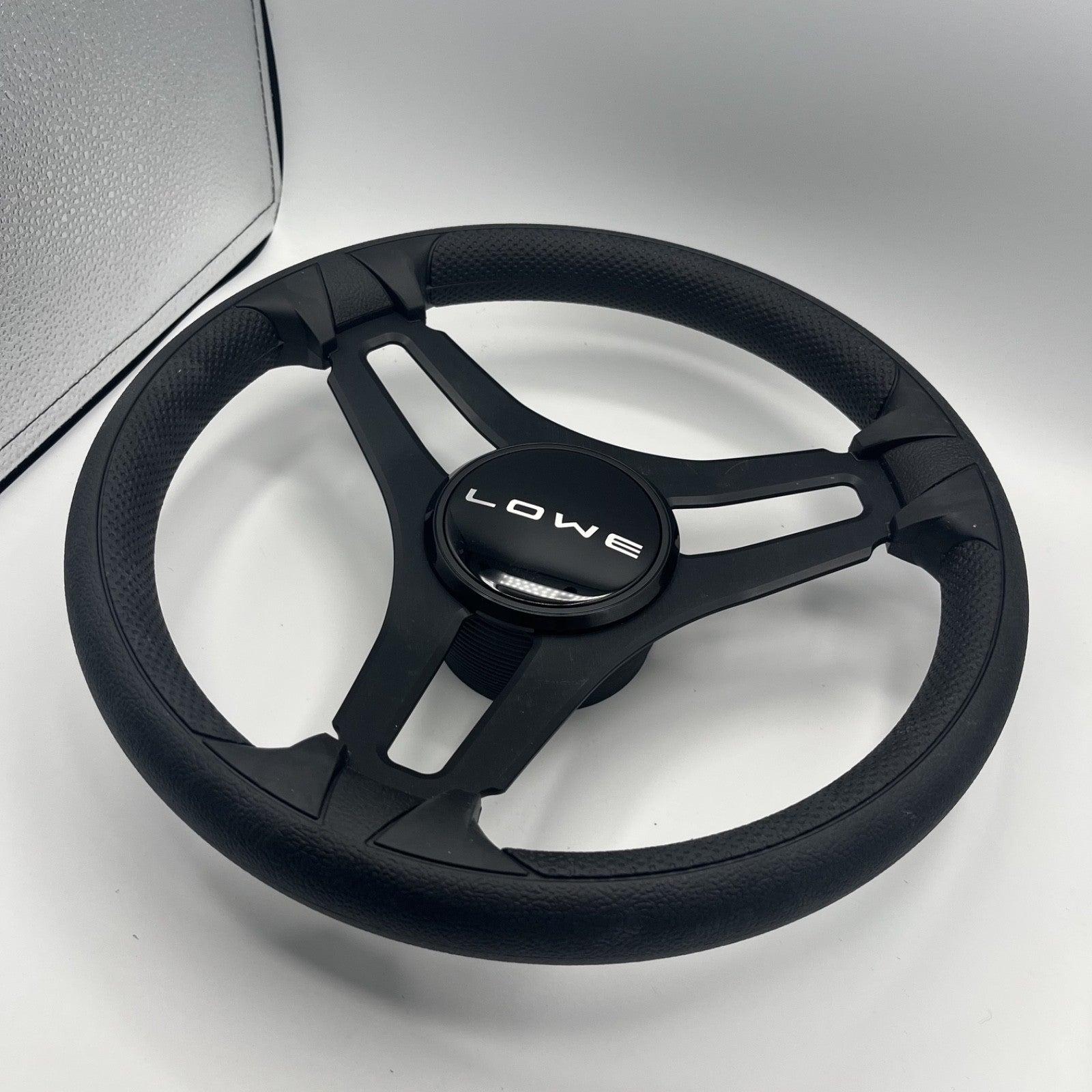 Gussi Italia Marine Steering Wheel Black Brush Metal Spokes | Lowe