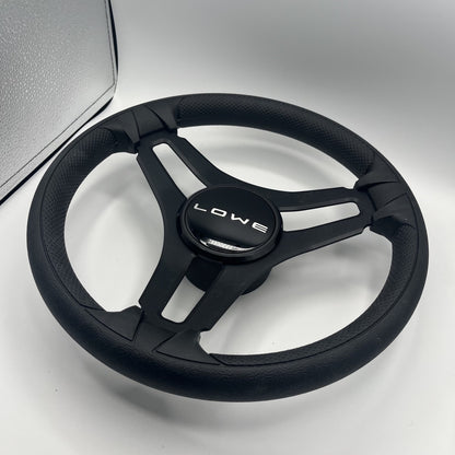 Gussi Italia Marine Steering Wheel Black Brush Metal Spokes | Lowe