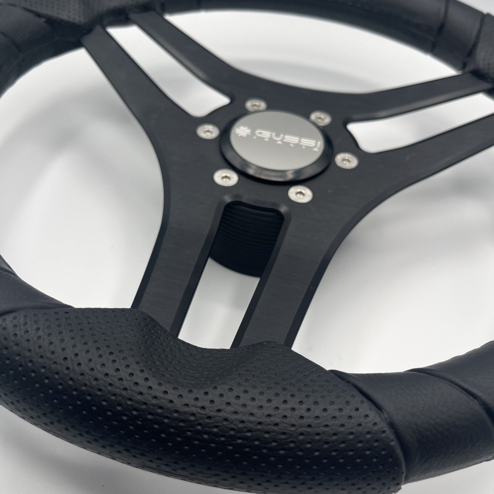 Molinara Marine Steering Wheel Black Brushed Alum Spokes | Gussi Italia