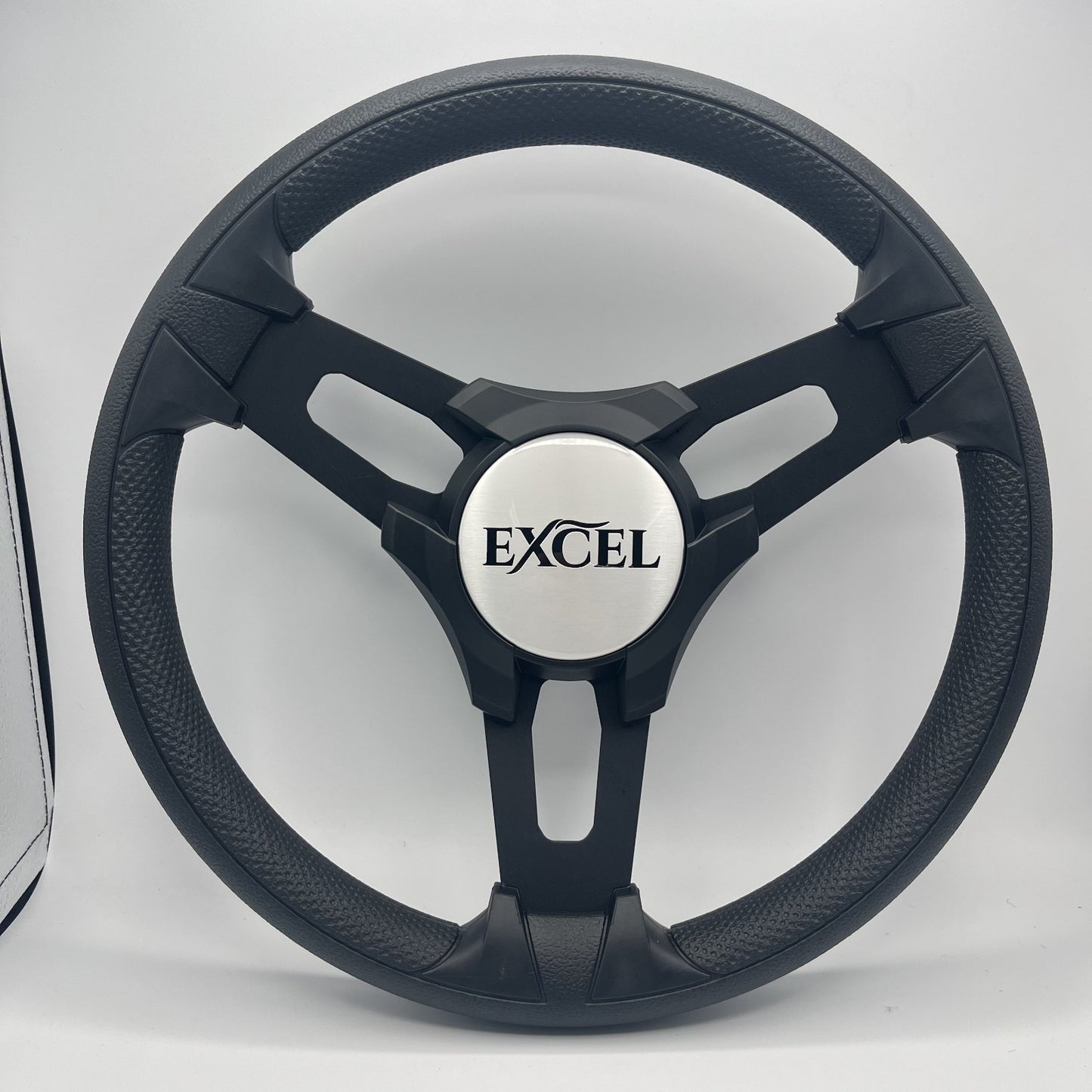 Gussi Italia Boat Model 15 Steering Wheel Black Brushed Alum Spokes |Blk Excel