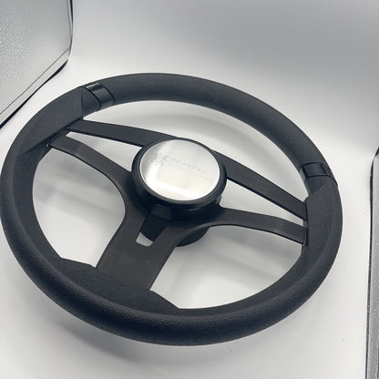 Badia Boat Steering Wheel Brushed Black Aluminum Spokes | Seastar Solutions