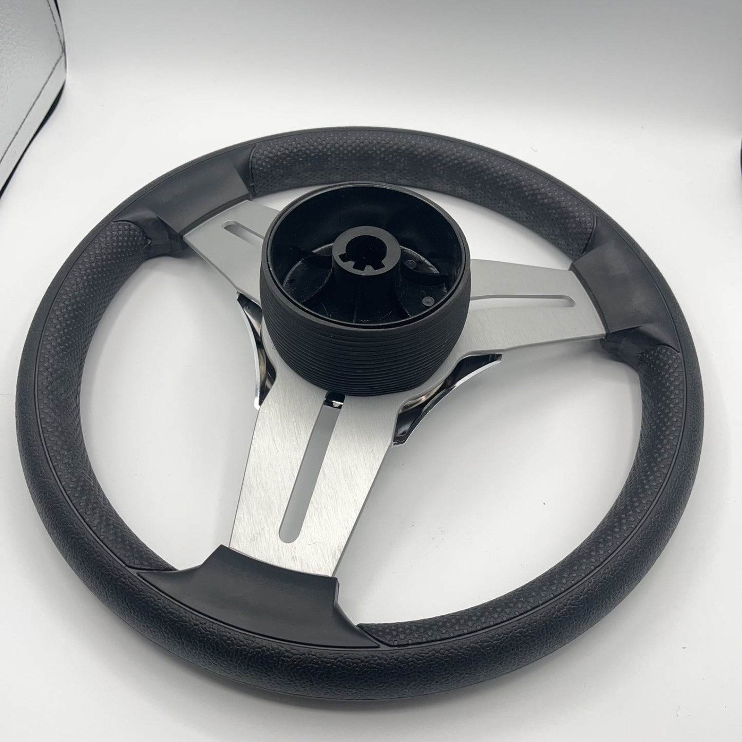Model 15 Marine Steering Wheel Brushed Aluminum Spokes | Blank Center