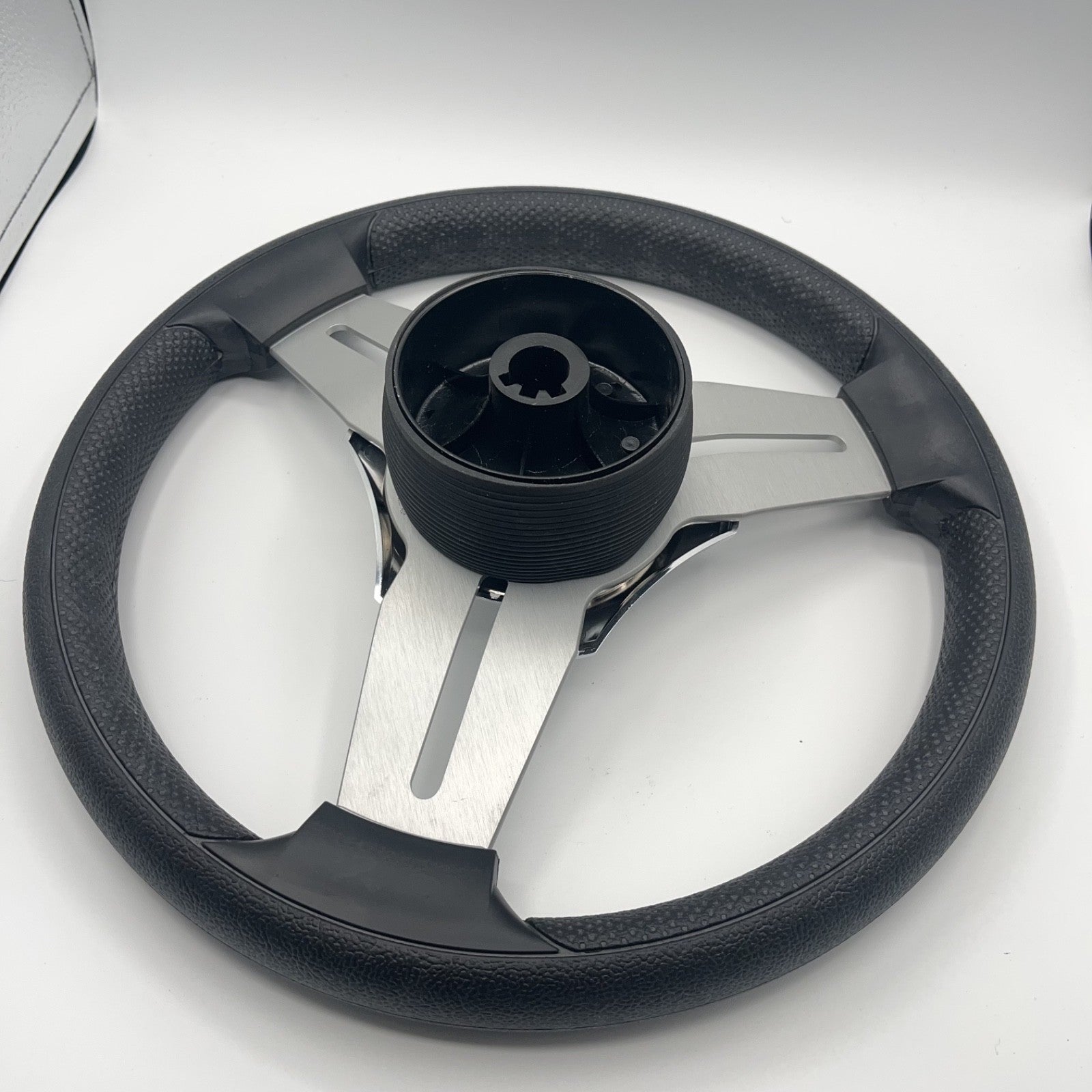 Model 15 Marine Steering Wheel Brushed Aluminum Spokes | Blank Center