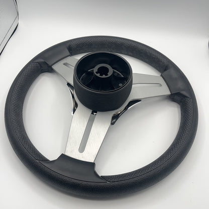 Model 15 Marine Steering Wheel Brushed Aluminum Spokes | Blank Center