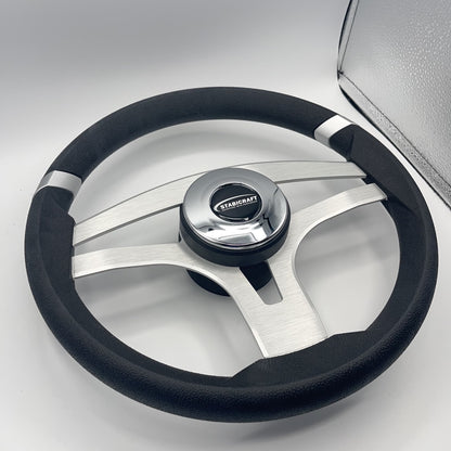 Badia Boat Steering Wheel Brushed Aluminum Spokes | Stabicraft