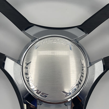 Malera Boat Steering Wheel Black Aluminum Spokes | Smokercraft Boats