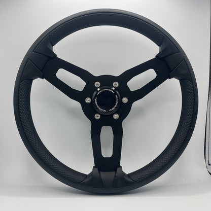 Gussi Italia Model 15 Steering Wheel Blk Brushed Alum Spokes | Bennington