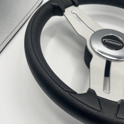 Model 15A Marine Steering Wheel Brushed Alum Spokes | Stabicraft Cap