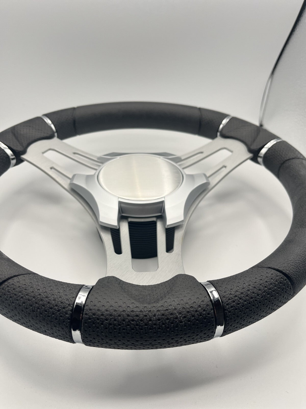 Verona Boat Steering Wheel Brushed Aluminum Spokes | Plain