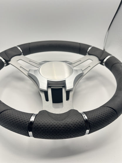 Verona Boat Steering Wheel Brushed Aluminum Spokes | Plain
