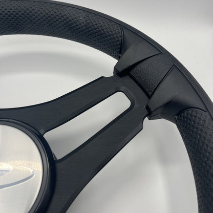Gussi Italia Marine Steering Wheel Black Brush Metal Spokes |Regal