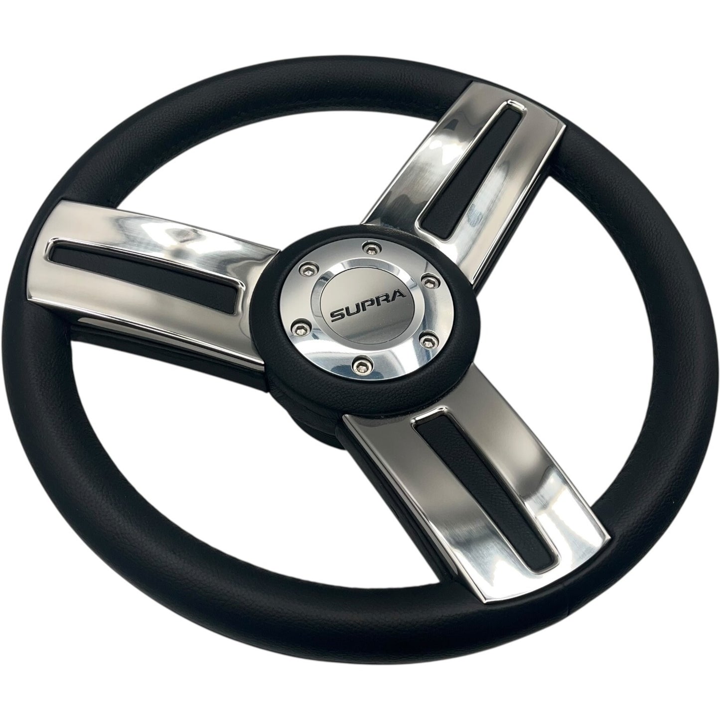 Gussi Italia Marine Steering Wheel Stainless Steel Spokes Soft Touch Rim | Supra