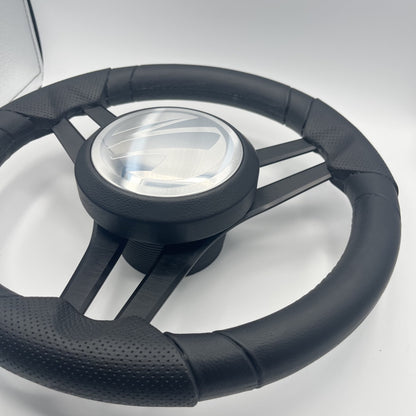 Molinara Marine Steering Wheel Black Brushed Aluminum Spokes | Tige