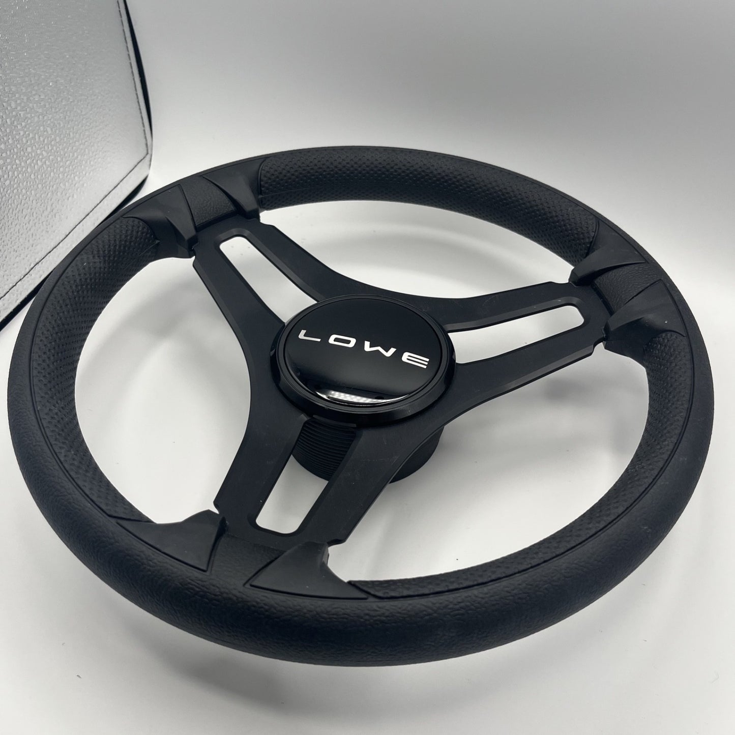 Gussi Italia Marine Steering Wheel Black Brush Metal Spokes | Lowe
