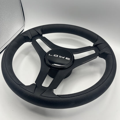 Gussi Italia Marine Steering Wheel Black Brush Metal Spokes | Lowe