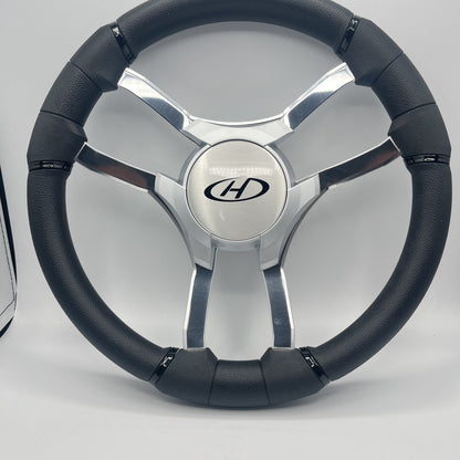 Malera Boat Steering Wheel Chrome Spokes | Harris Kayot Gray Star