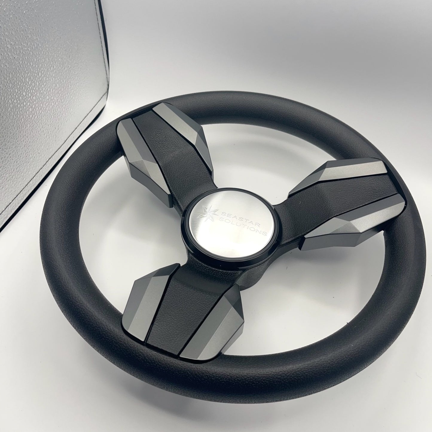 Collina Boat Steering Wheel Dark Gray Inserts - Seastar - Keyed ONLY