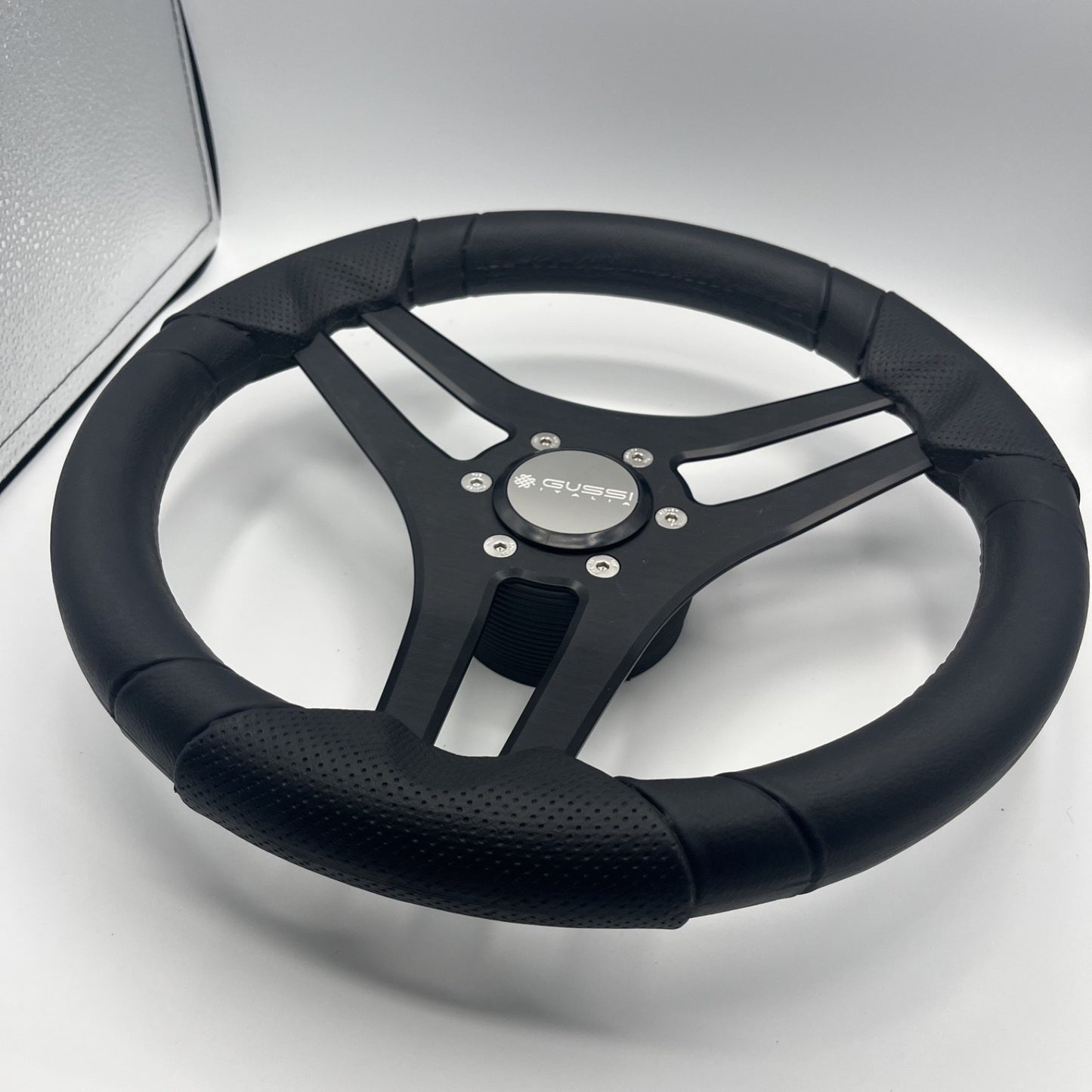 Molinara Marine Steering Wheel Black Brushed Alum Spokes | Gussi Italia