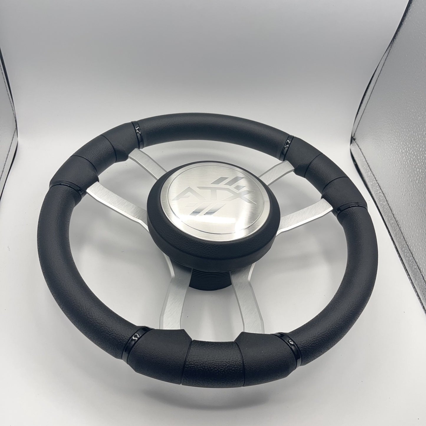 Malera Boat Steering Wheel Brushed Aluminum Spokes | ATX Boats