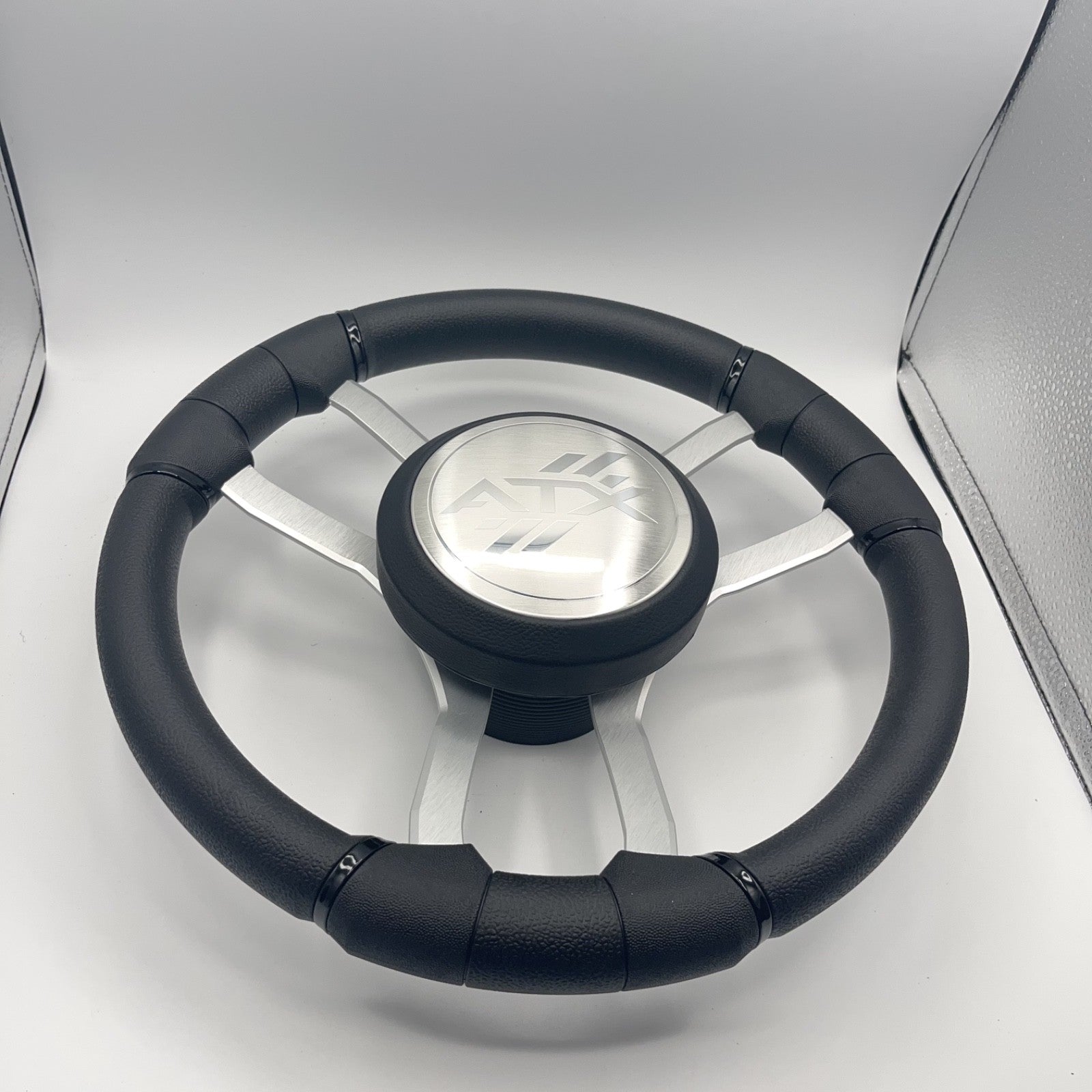 Malera Boat Steering Wheel Brushed Aluminum Spokes | ATX Boats