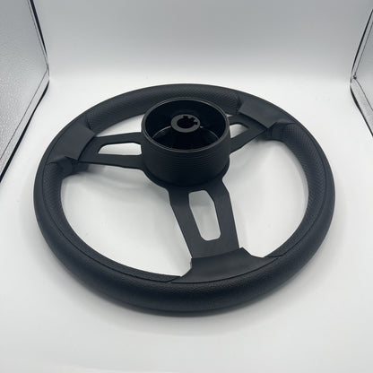 Gussi Italia Model 15 Steering Wheel Blk Brushed Alum Spokes | Silver Gussi Logo