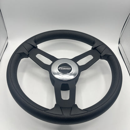 Gussi Italia Boat Model 15 Steering Wheel Black Brushed Alum Spokes | Stabicraft