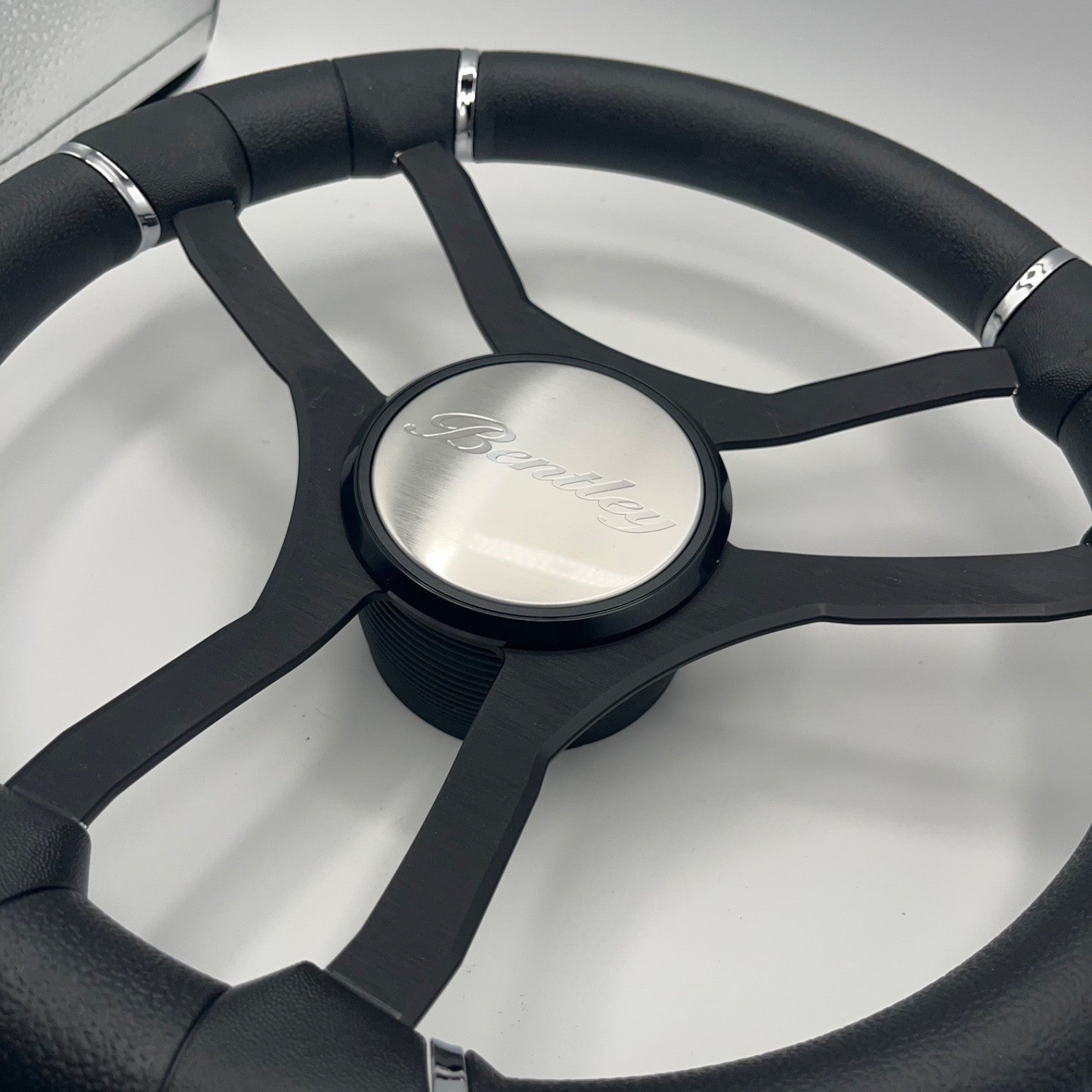 Malera Boat Steering Wheel Black Aluminum Spokes | Bentley