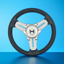 Model 15 Marine Steering Wheel Brush Alum Spokes | Silver Harris Pontoon